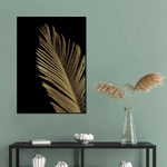 Sienas attēls ar melnu rāmi zelta palma 1 (malerifabrikken)