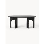 Black oval dining table (apollo) 180x90