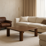 Dark brown solid wood coffee table (didi)