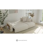 Šviesiai rožinė L formos sofa-lova su lentyna (Solero L) Komfort