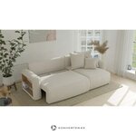 Šviesiai rožinė L formos sofa-lova su lentyna (Solero L) Komfort