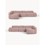 Striped Corner Sofa (Striped Fabric Black)