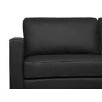3-seater black leather sofa savelen