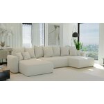 Розовый U-образный диван-кровать с полкой (bari u) комфорт