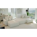 Розовый U-образный диван-кровать с полкой (bari u) комфорт