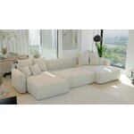 Розовый U-образный диван-кровать с полкой (bari u) комфорт