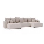 Розовый U-образный диван-кровать с полкой (bari u) комфорт