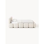 Light Beige Upholstered Bed (Tayla) 200x200