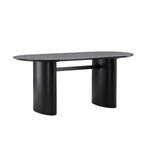 Black Oval Dining Table (Isolde) 90x180