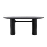 Black Oval Dining Table (Isolde) 90x180