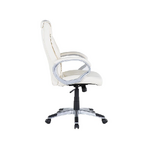 Dirbtinės odos balta biuro kėdė (triumfas)