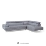 Gray textile corner sofa in Norwegian box, intact