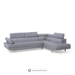 Gray textile corner sofa in Norwegian box, intact