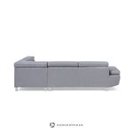 Gray textile corner sofa in Norwegian box, intact