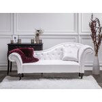 White artificial leather chaise lounge sofa in latte box, intact