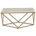 Marble imitation coffee table (Malibu) with cosmetic flaws.