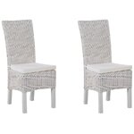 White rattan dining chair giving a whole