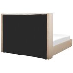 Beige velvet king size bed with storage box lubbon (160x200cm) intact