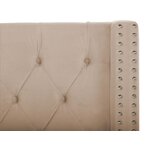 Beige velvet king size bed with storage box lubbon (160x200cm) intact