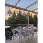 Pelēks alumīnija dārza galds Catania neskarts