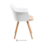 Solid wood brown-white armchair (la forma)
