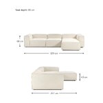 Lengva didelė modulinė sofa su pufu (Lennon) 327 cm