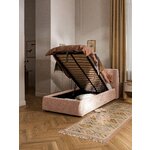 Peach-colored upholstered bed (Cloud) 90x200