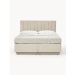 Кровать континентальная светло-бежевая (livia) 180x200 цельная