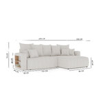 Balta L formos sofa-lova (bari l) su komfortu