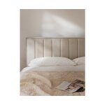 Šviesiai smėlio spalvos kontinentinė lova su daiktadėže (Livia) 180x200