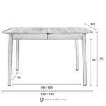 Tummanruskeat jatkettavat ruokapöydän silmät (zuiver) 120-162x80 kauneusvirheellä