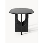 Black oval dining table (apollo) 180x90